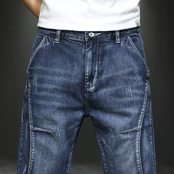 شورت جينز فضفاض رقيق للرجال ، مستقيم ، كاجوال ، تمدد ، حجم كبير ، 42 ، 44 ، الصيف ، جديد ، - Image 4