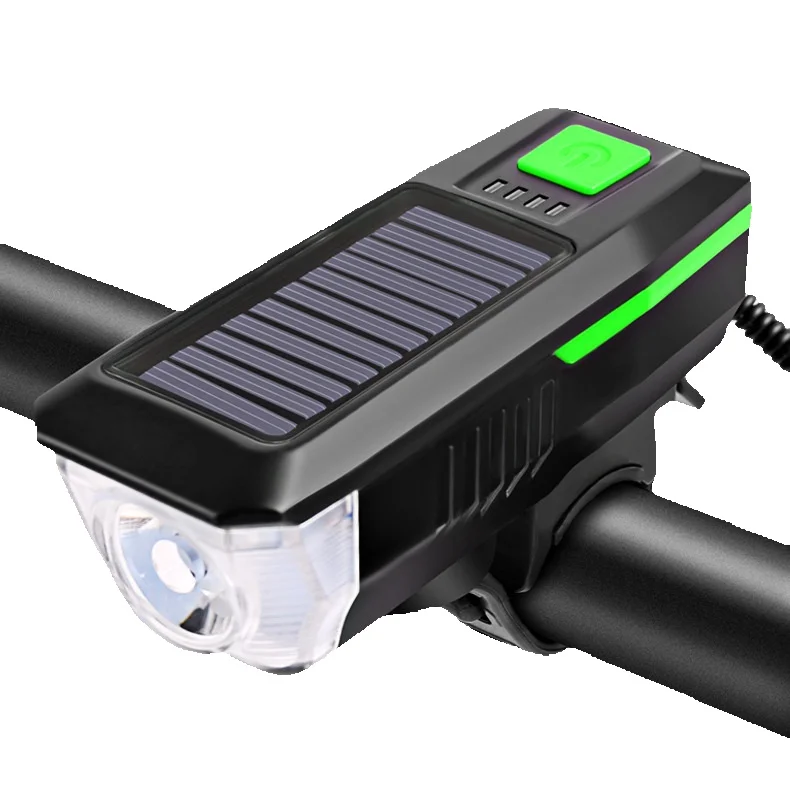 Velosipēdu saules enerģijas signāltaures, USB uzlādējami priekšējie lukturi, velosipēdi, spēcīgas gaismas lukturīši, riteņbraukšanas aprīkojums_voghion.com