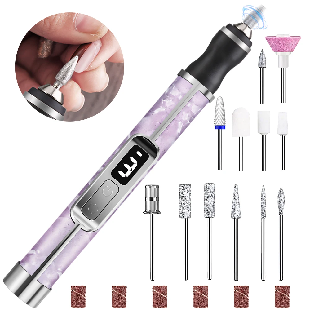Lime à ongles électrique rechargeable avec écran led pour salon_voghion.com