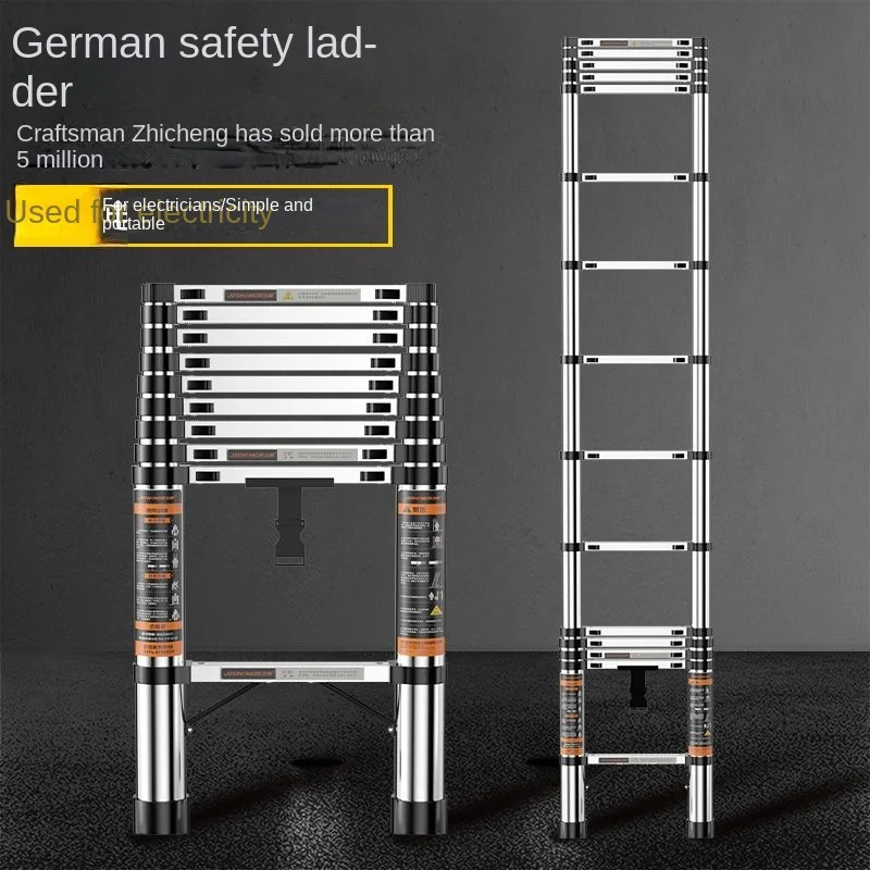Power Tool 1.9M 2.3M Household Folding Herringbone Ladder Thickened Portable Vertical Ladder Outdoor Telescopic