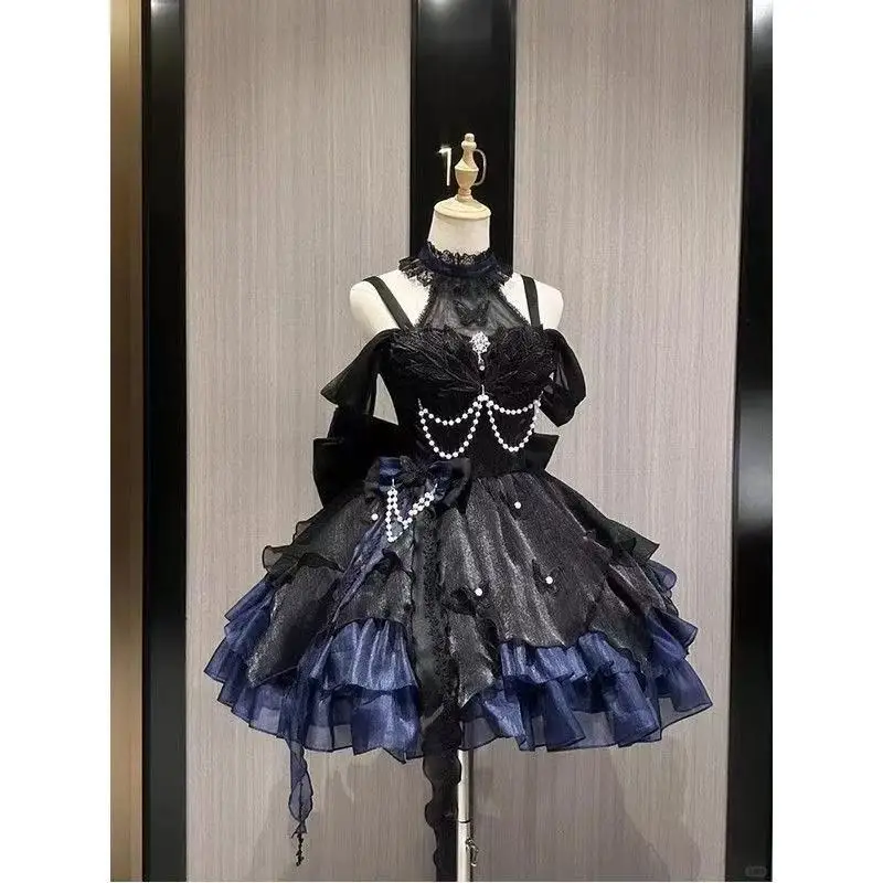 Elegant Gothic Vintage Slim Fit Evening Party Dress for Women - Summer 2025 Fashion
