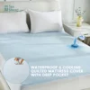 1 Pc Cooling fitted mattress topper waterproof fiitted sheet, Luxurious Soft for Hot Sleepers, Soft Fabric with Deep Pocket 3