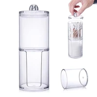 Clear Acrylic Makeup Pads Storage  Box with Lid Cotton Swab Jar Dispenser Cotton Ball Rounds Container Holder Bathroom Organizer 2