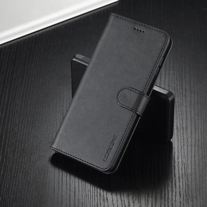 Premium Flip Magnetic Wallet Leather Phone Case with Card Slot and Stand