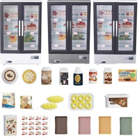 21PCS Kitchen Toy Double-Door Large Refrigerator Miniature Furniture Music Light Food Accessories Model For Girl Birthday Gift 1