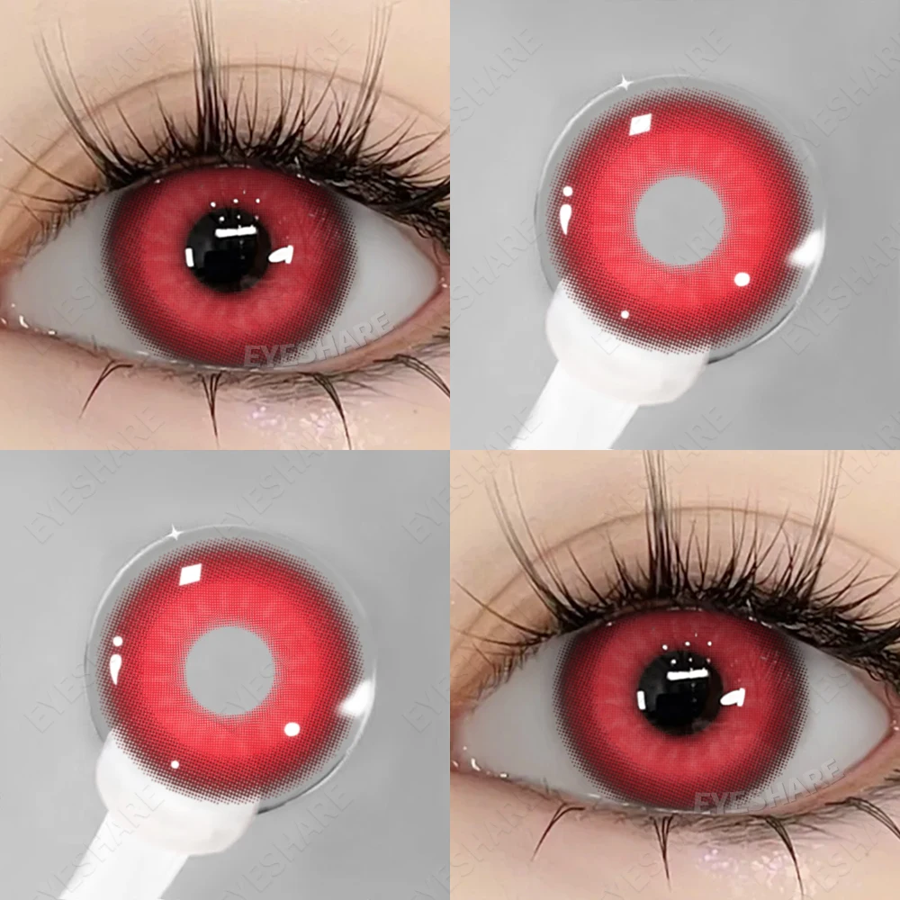 AMARA Vibrant Red Cosmetic Contact Lenses for Stunning Cosplay and Festive Makeup