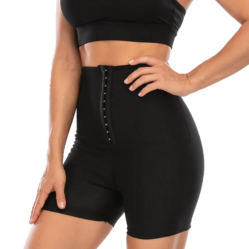 Hot Sweat Pants Sauna Effect Slimming Shapewear Women Buckle Hip Lifter High Waist Tight Shorts Fiess Gym Body Shaper_voghion.com