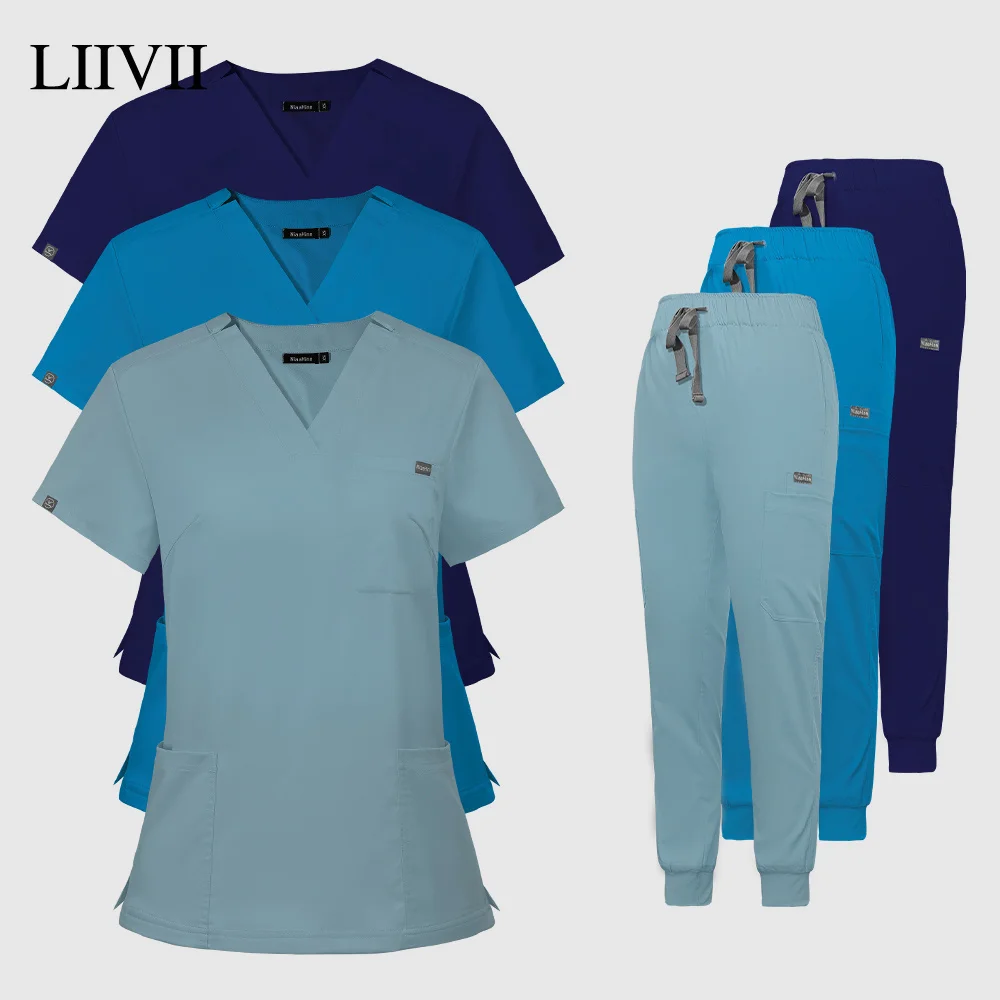 

Fashion Operating Room Scrubs Sets Hospital Doctor Nurse Working Scrubs Clothes Dental Clinic Lab Suits Beauty Salon Workwear