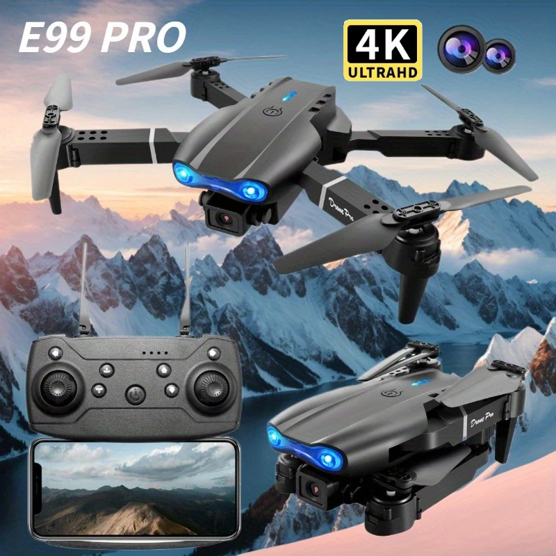 โดรนถ่ายภาพ HD 4K กล้องคู่ พับเก็บได้ บังคับวิทยุ ของเล่นโดรนขนาดเล็ก