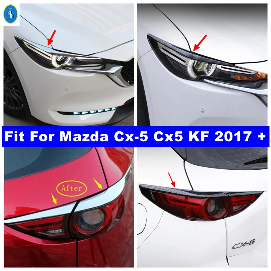 Headlight Eyebrow Cover Trim Head Tail Lights Lamps Eyelid Fit For