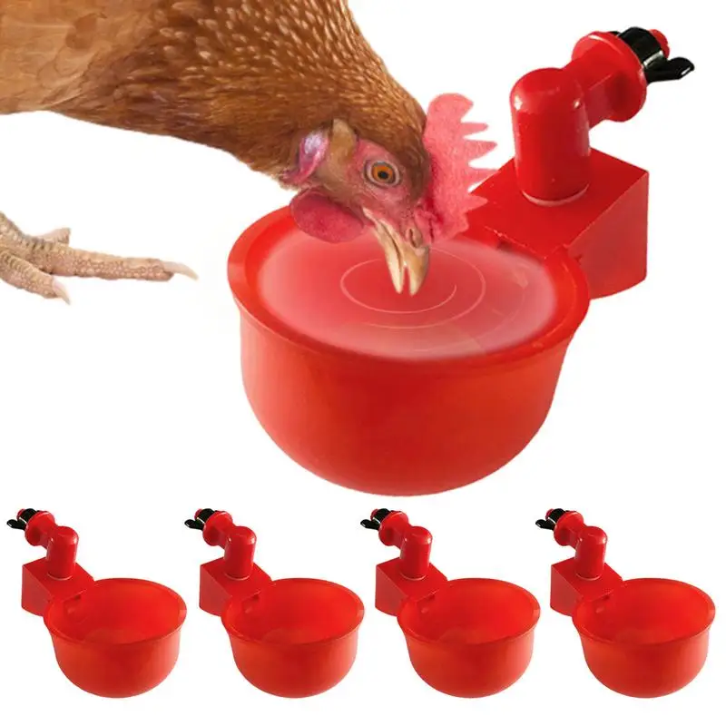 5 Pcs Automatic Poultry Drinker Bowl Chicken Bird Water Cups Duck