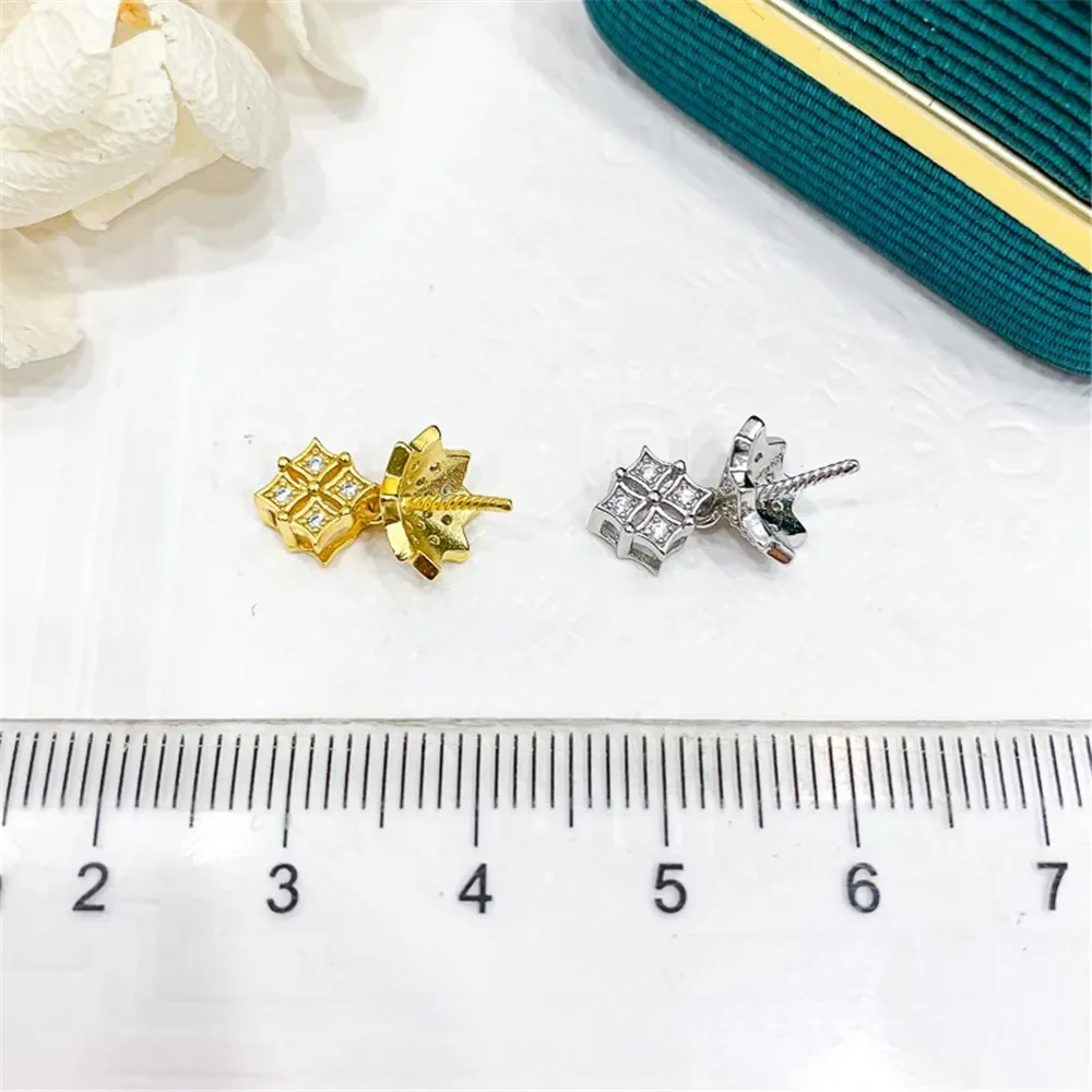 DIY 진주 액세서리 S 펜던트, 빈 거치대 컨실러 실버 목걸이 펜던트, 10-12mm 라운드 D382