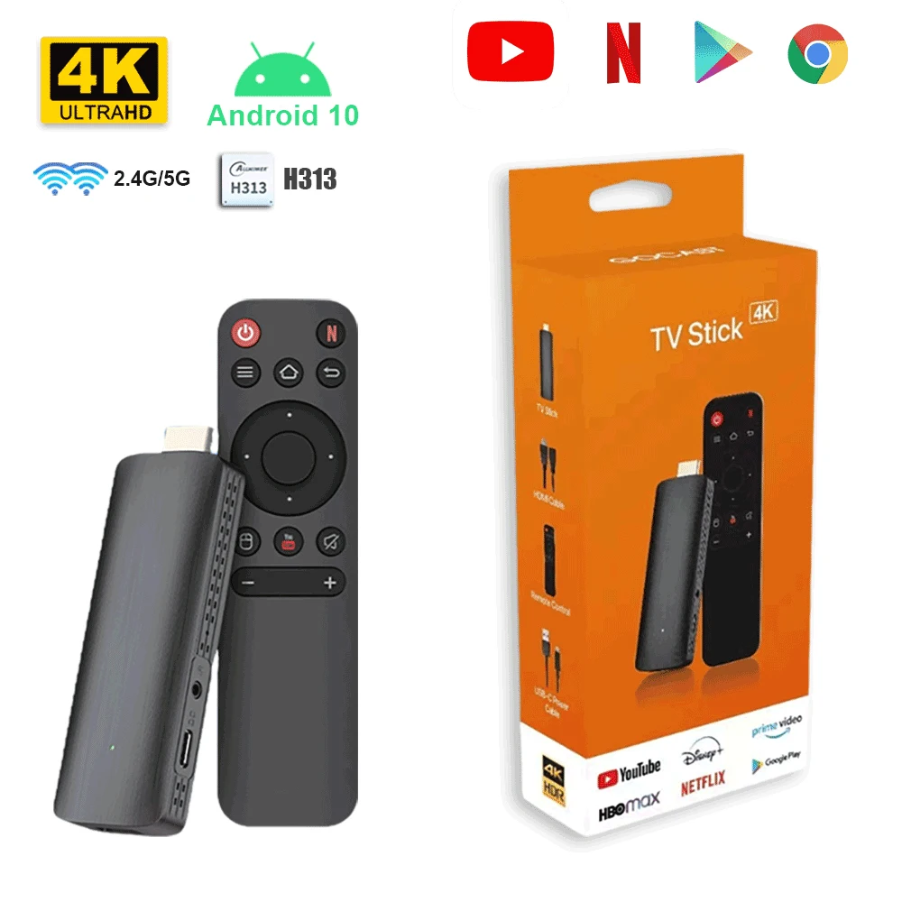 Android TV Stick 12.0 DDR4 2GB RAM 16GB H313 Quad-Core 64bit WiFi5 Dual 2.4G/5G WiFi 4K HDR10+ Ultra USB HD Smart TV Stick Box (H 2+16 Android TV Stick 12.0 DDR4 2GB RAM 16GB H313 Quad-Core 64bit WiFi5 Dual 2.4G/5G WiFi 4K HDR10+ Ultra USB HD Smart TV Stick Box (H 2+16