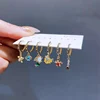New Design Colorful Crystal Ocean Animal Mermaid Hoop Earrings Set for Women Gold Color Huggie Jewelry 5