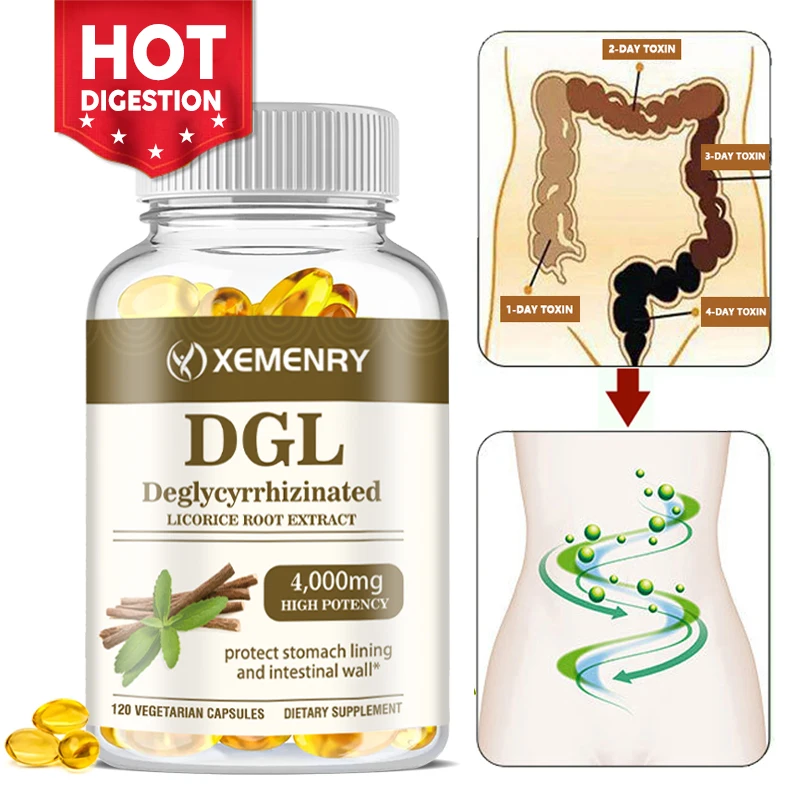 Digestive Capsules DGL Licorice-Ultra Pure Licorice Root Capsule Supplement-Natural Acid Reflux Formula