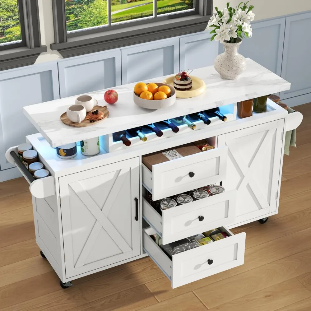 Kitchen island with storage — front view