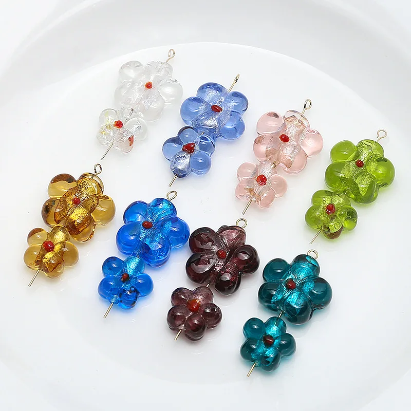 MIC Sky Blue Gold Silver Foil Alphabet Lampwork Glass Beads With Large Hole  For B Pretty Beads For Bracelets From Xuan16888, $0.41