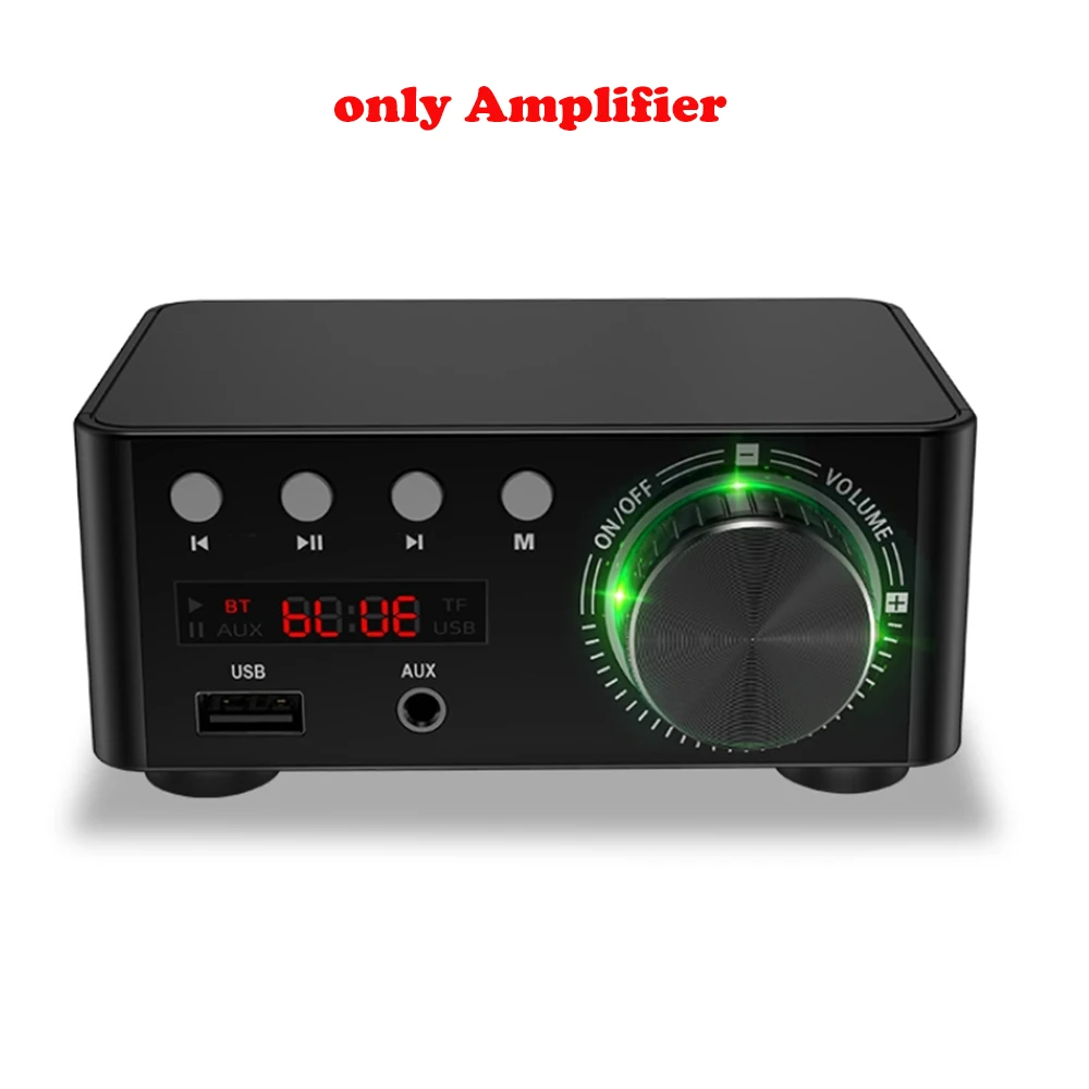 HIFI Audio Amplifier 50WX2 Bluetooth 5.0 Digital Power board Stereo AMP Amplificador Home Theater USB TF Card Player 