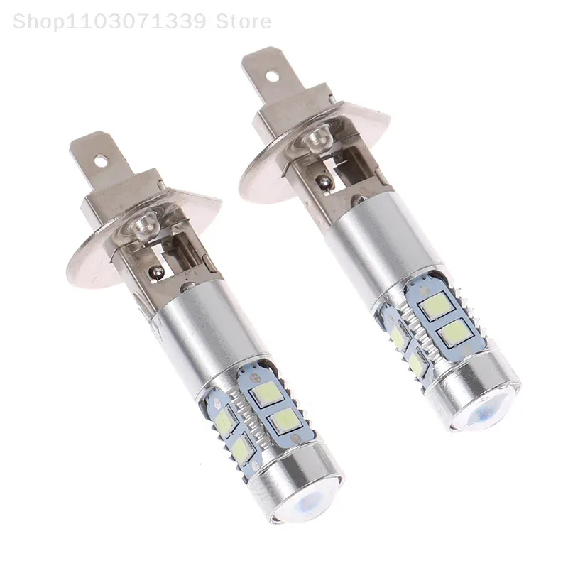 2개 H1 LED 자동차 헤드라이트 전구 8000K 100W 블루 브라이트 자동차 안개등, 배터리 없음