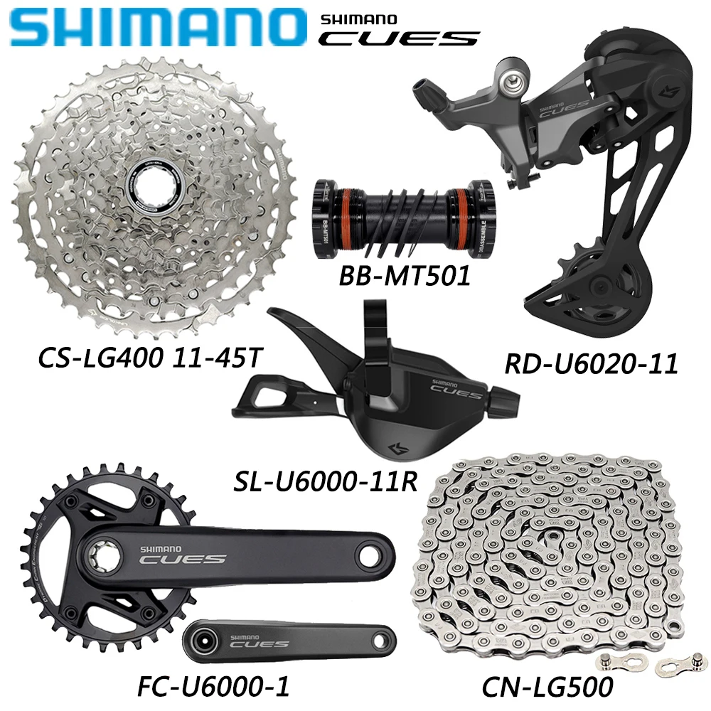 

SHIMANO CUES U6000 1X11 Speed Groupset for MTB Bike U6020 Rear Derailleurs CS-LG400-11 11-45T Cassette LG500 Chain Bicycle Parts