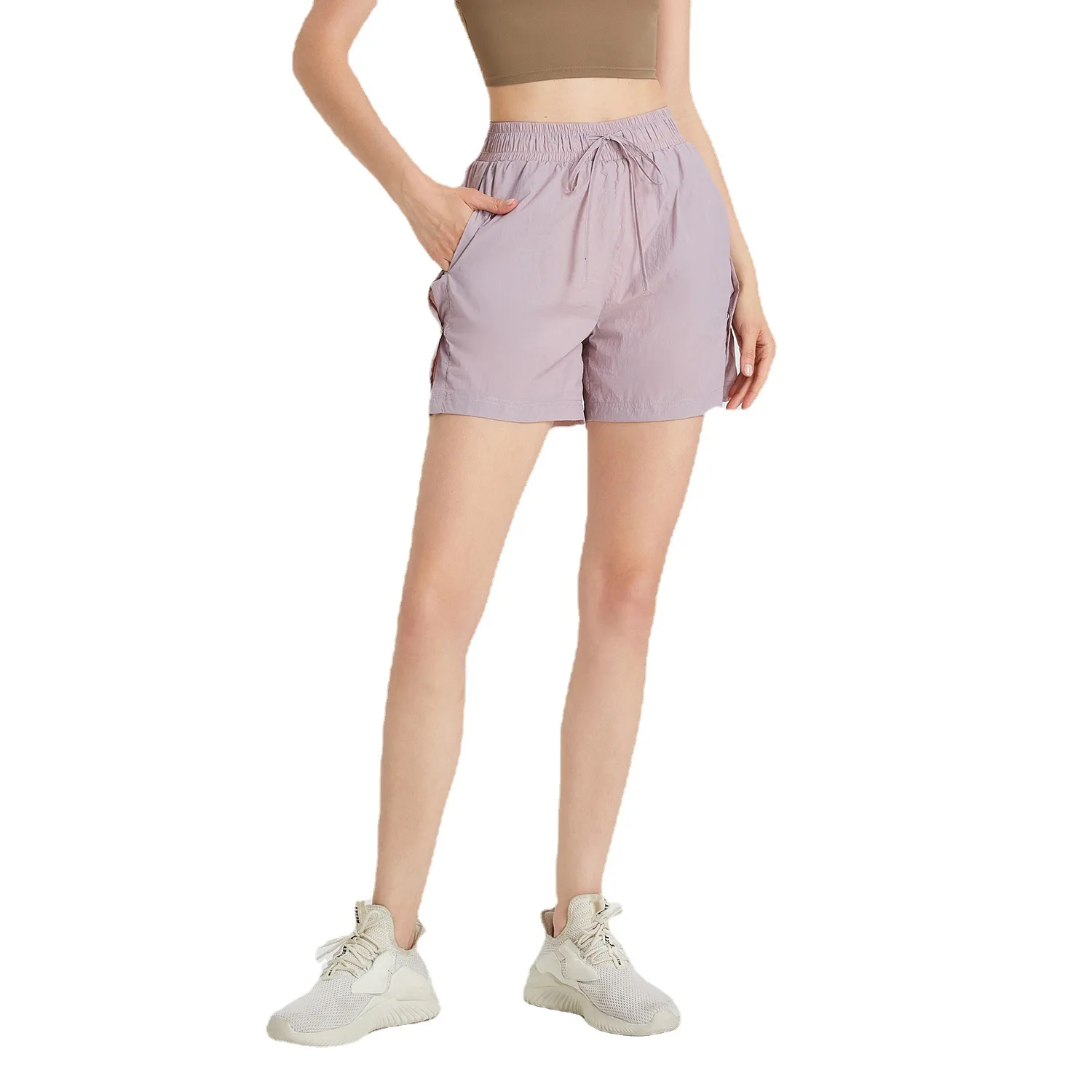 

Sports Shorts Women's Loose Summer Breathable Quick Dry Running Fitness Anti-Slip High Waist Hidden Buckle Fitness Yoga Pants