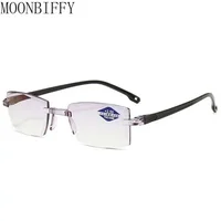 Far and Near Dual-use Reading Glasses High-tech Anti-blue Light Simple Slice Frameless Anti-radiation Reading Glasses 0 To +4.0