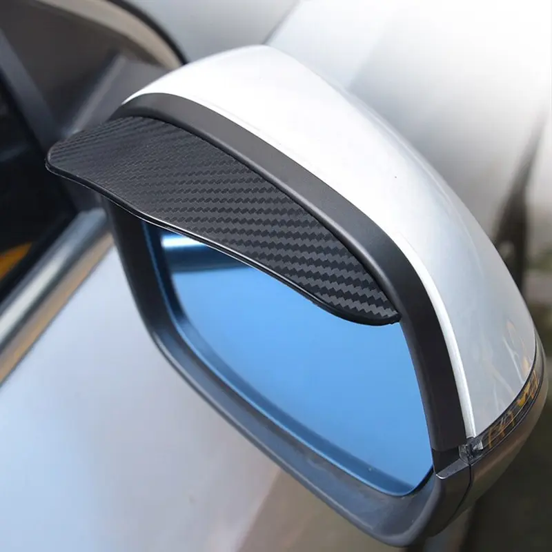 Rearview Mirror 2PCS Car Rain Eyebrow Carbon Fiber Pattern Universal Rain Shield Reversing Mirror