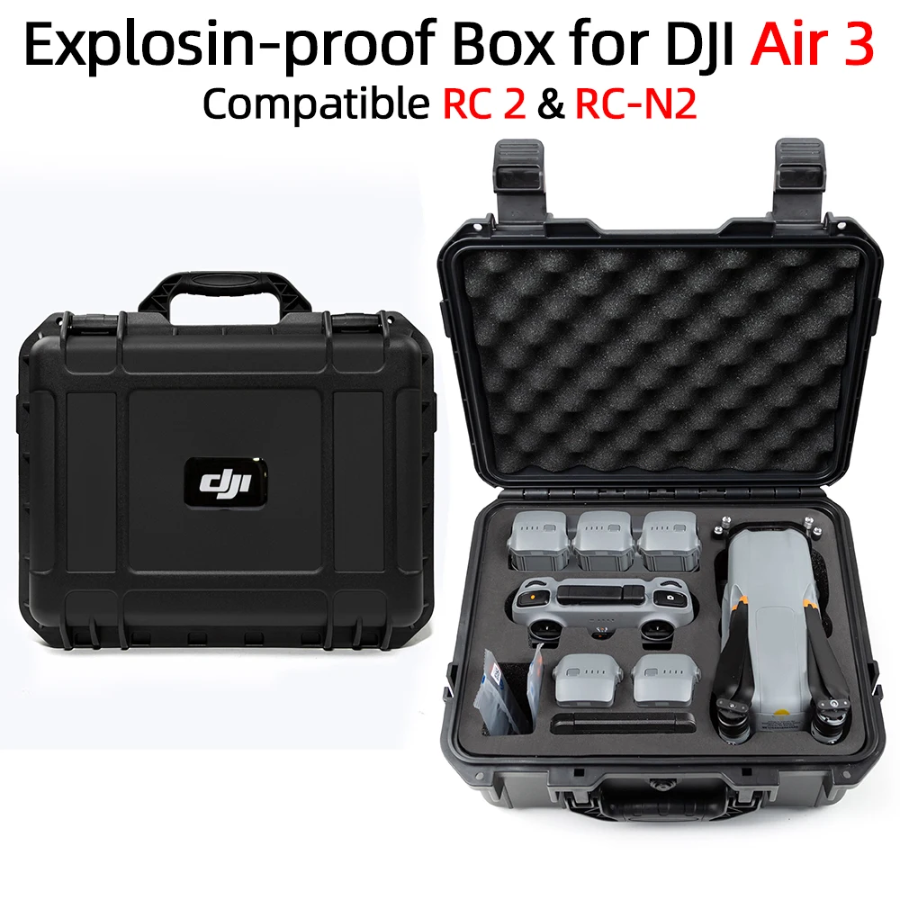 Air 3 Storage Bag DJI RC 2/RC N2 Large Size Portable Case Secure Fly More Set Box DJI Air 3 Drone Accessories