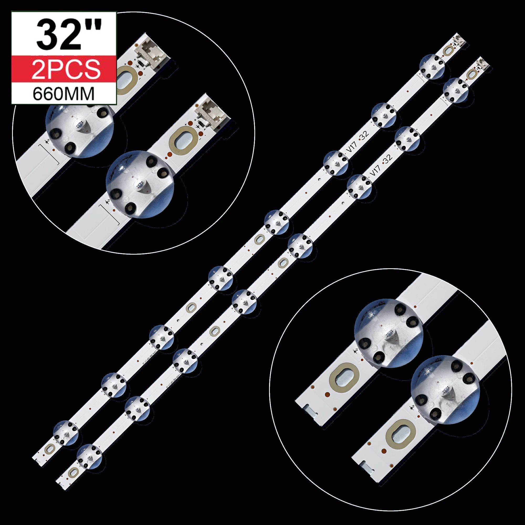 

2PCS/SET 32"Tv led backlight strip V17 32 ART3 2855 Rev0.3 1 V18 32 led bar for LG tv 32LJ510U-ZA 32LJ510V LC320DXE