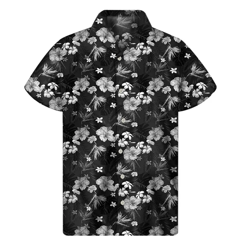 thumbnail image 1 of Camisa hawaiana con estampado 3D de plantas tropicales para hombre, camisas con botones para playa, camisetas de manga corta de verano, blusas de calle con solapa, blusa Aloha, 1 of 5