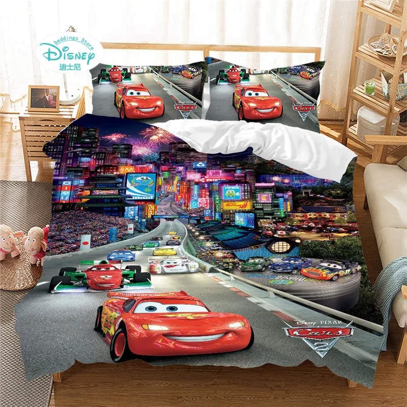 

Disney New Red Lightning McQueen Cars Bedding Set Single Queen King Size Boy's Duvet Cover Child Bedroom Christmas Birthday Gift