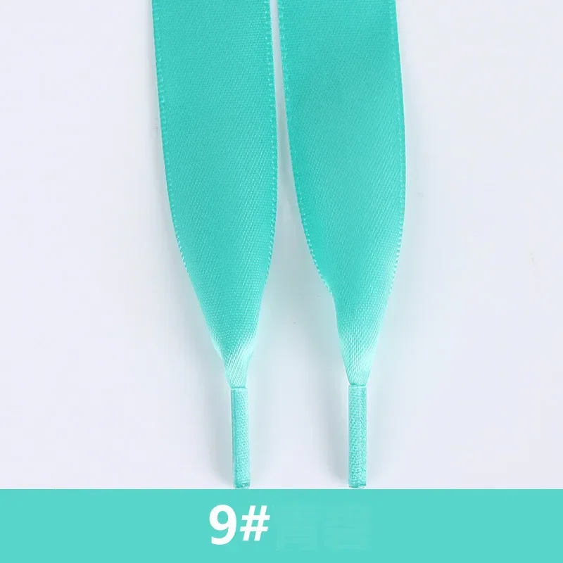 Satin Lace Ribbon Candy Color Double Face Smooth Bud Silk Wide Flat Shoelaces 30 Color