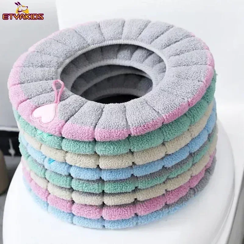 General Winter Warmer Toilet Seat Cover Thick Fleece Comfortable Baby Kids Potty Seats Pad Washable Case Bathroom Accessories toilet seat cover