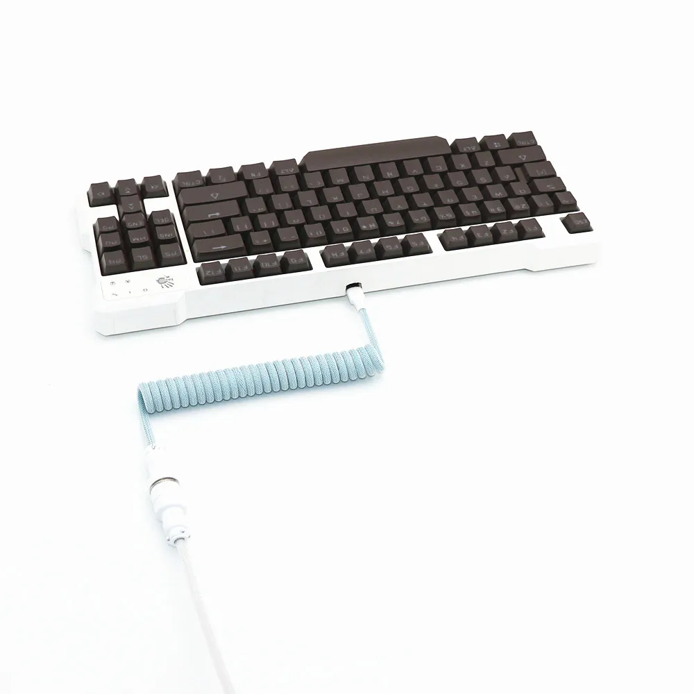 Personalizado Aviador Vermelho Dupla Camada Usb para tipo c Mini Cabo Enrolado para o Teclado Mecânico Espiral Colorido Fosco Gx16 Aviador - Imagem 6