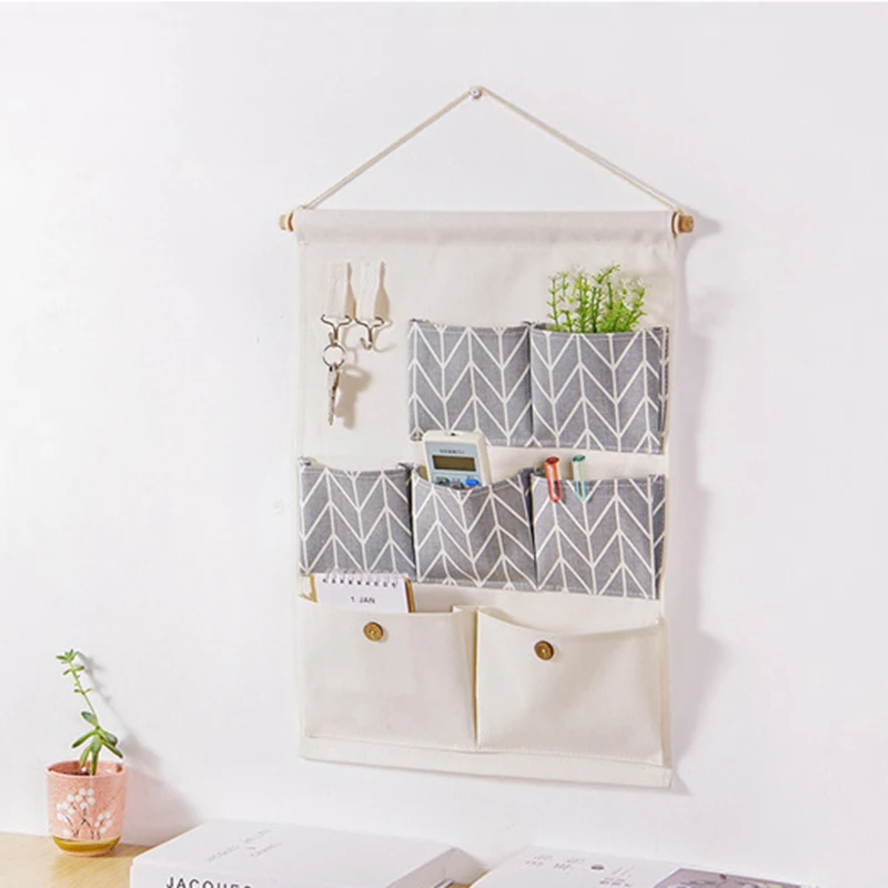Hanging storage organizer 7 pockets waterproof hanging storage bag wall mounted closet organizer bear flamingo sundries bags home decor