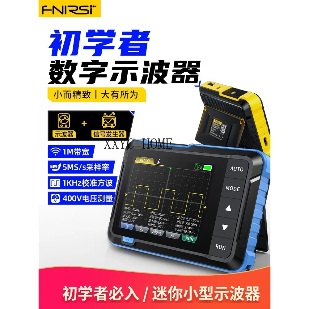 

Fnirsi Handheld Small Digital Oscilloscope 2-in-1 Multifunctional Portable Mini Signal Generator 1M Bandwidth