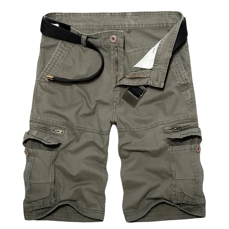 Mens Outdoor Sports Beach Casual Half Pants Streetwear Shorts Joggers Hip Hop Mens Multi-Pocket Beach Cargo Shorts Bottoms
