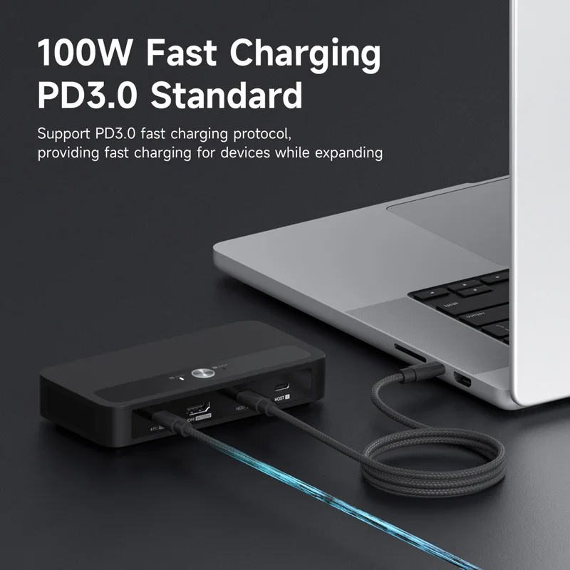 Hagibis USB C KVM Switch 1 Monitor 2 Computers 4K HDMI KVM Switches USB Hub PD for Sharing One Monitor Keyboard Mouse Printer