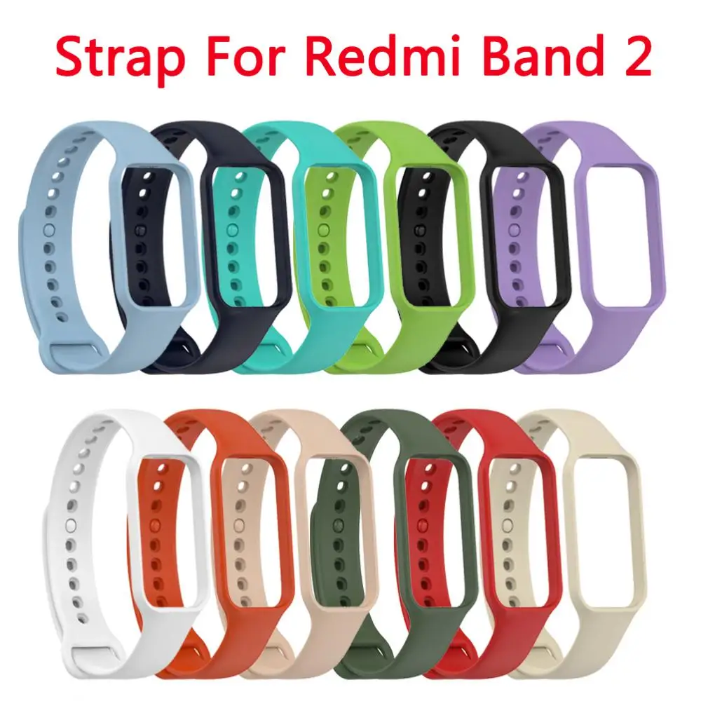 Silicone Strap For XiaoMi Redmi Smart Band 2 Watchstrap For Redmi Band 2 WristBand Bracelet Replacement Belt Watch Wrist Strap