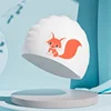Universal Swimming Caps for Adult Children Ear Protection Silicone Swimming Cap Printing Cute Cartoon Swim Cap Pool Accessories 5