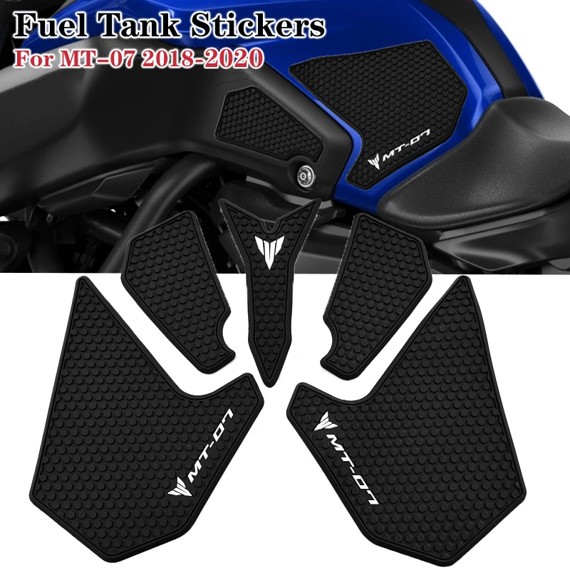 Motorcycle Sticker Motorcycle Non-slip Side Fuel Tank Stickers Waterproof Pad Rubber Sticker For YAMAHA MT07 MT-07 mt 07