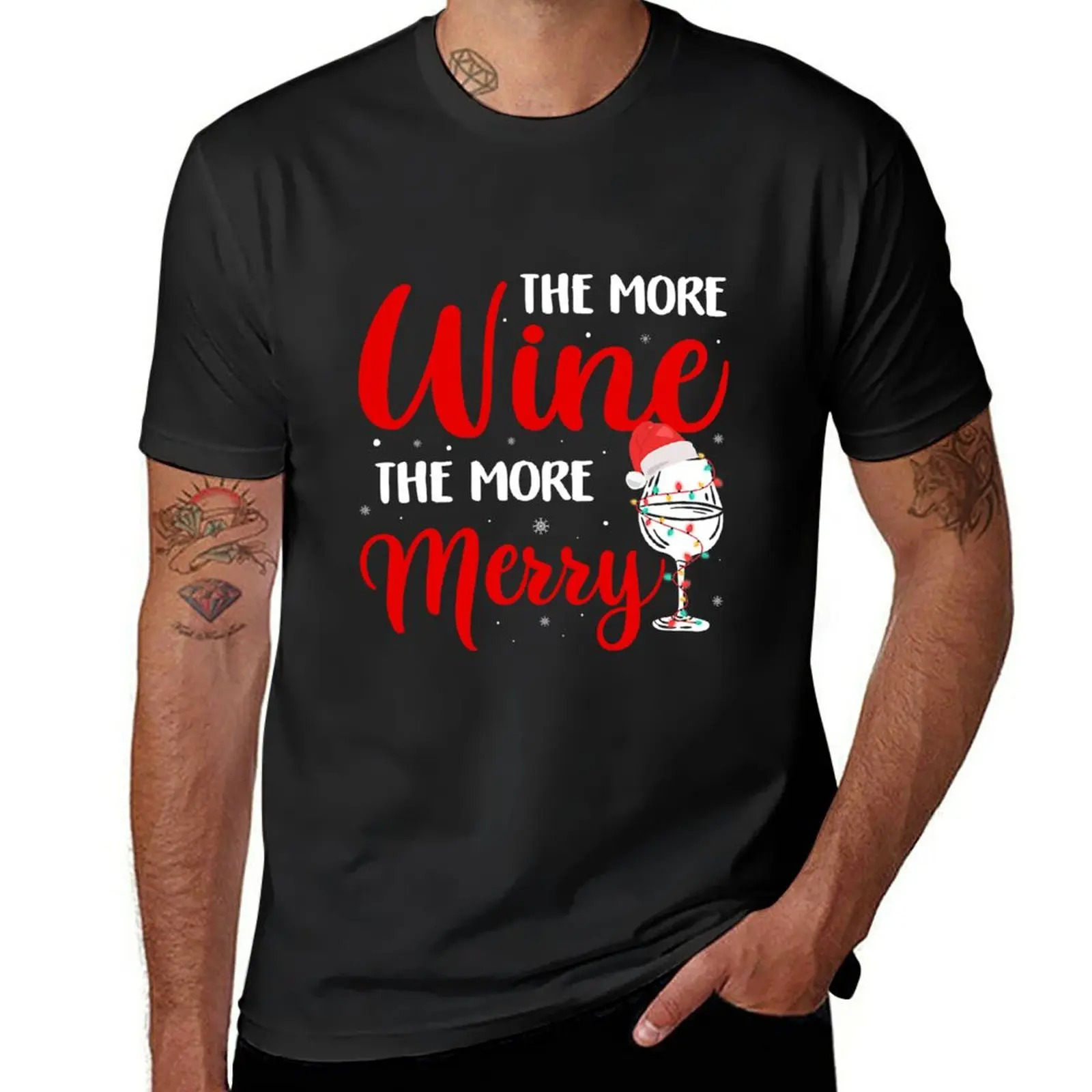 

The More Wine The More Merry Funny T-Shirt korean fashion T-shirt short shirts graphic tees vintage t shirt men clothings