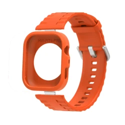 Enhanced TPU Silicon Protective Case and Screen Protector Cover for Huawei Watch Fit - Wristband Replacement Accessory (Russet orange)