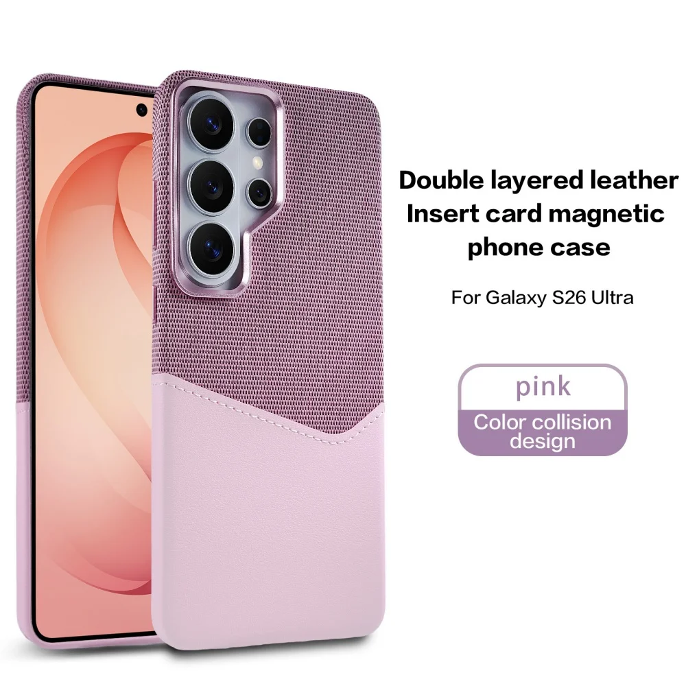 Enhanced Linen Leather Magnetic Wallet Phone Case with MagSafe Card Holder - Shockproof and Soft Cover Design