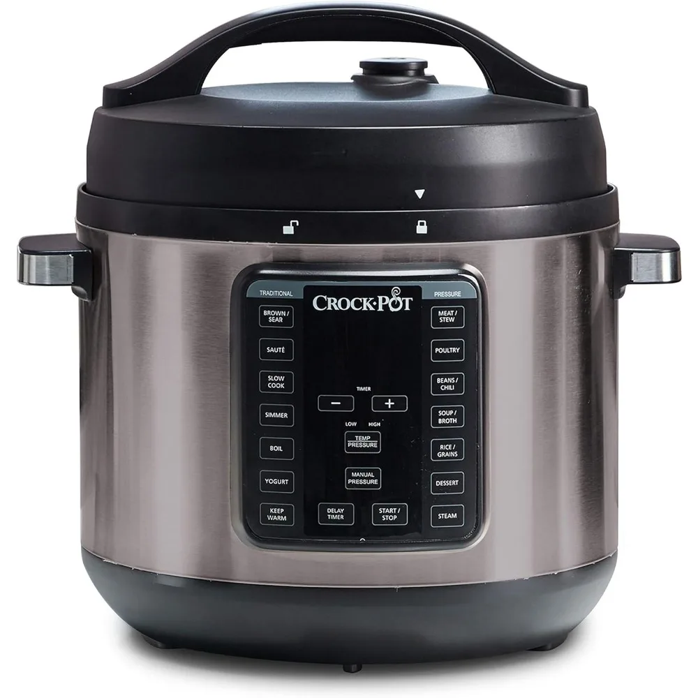 

8-Quart Multi-Use XL Express Crock Programmable Slow Cooker and Pressure Cooker with Manual Pressure, Boil & Simmer,