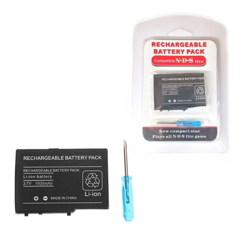 1600mah Battery for DS Lite for Nds for Ndsl 3.7V Rechargeable Lithium-ion Battery + Tool Pack Kit K1KF 6