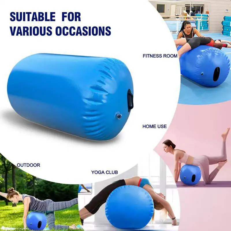 Gymnastics Tumbling Barrel Inflatable Tumbling Air Barrel Roller Inflatable Tumbler Roller Back-Bend Trainer with Air Pump for