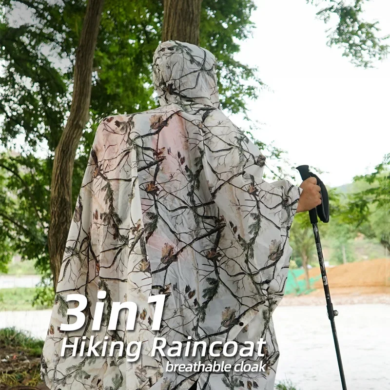 

Outdoor Three-in-one Poncho Mountaineering Hiking Fishing Cycling Raincoat Waterproof Canopy Camping Moisture-proof Mat