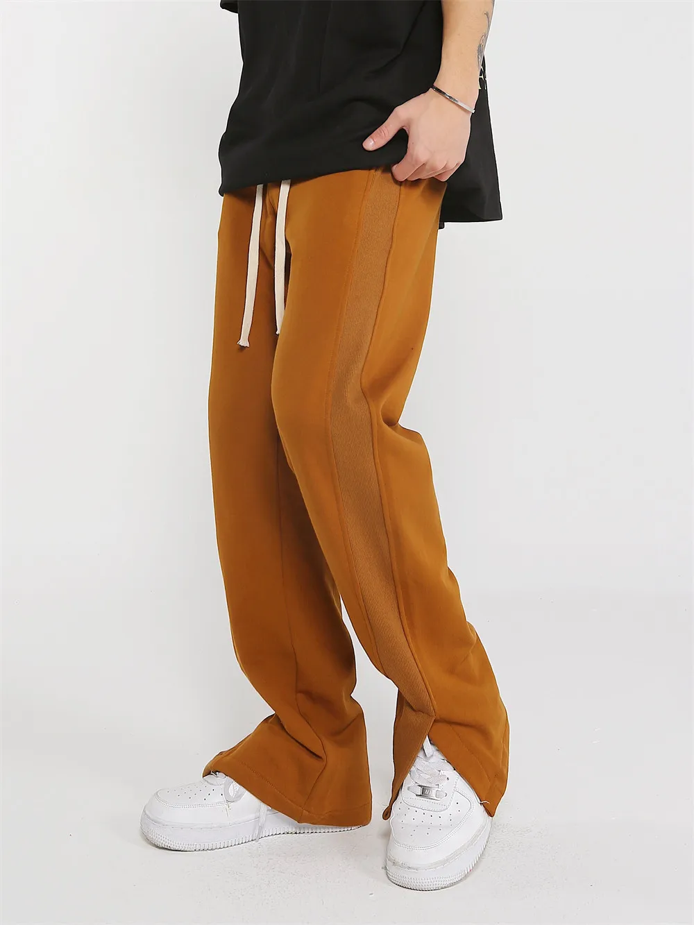 cargo sweatpants UNCLEDONJM Hip hop solid color trousers casual pants men simple fashion pants street wear loose straight trousers sweatpants roots sweatpants