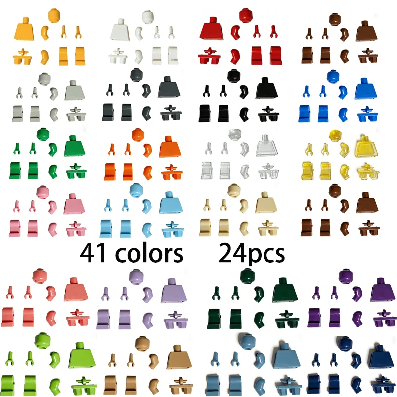 18-teiliges MOC41-Stil Farbset Einfache Reine Pigment-Holzpuppen DIY Kreatives Kinder-Bauklötzchen-Spielzeug